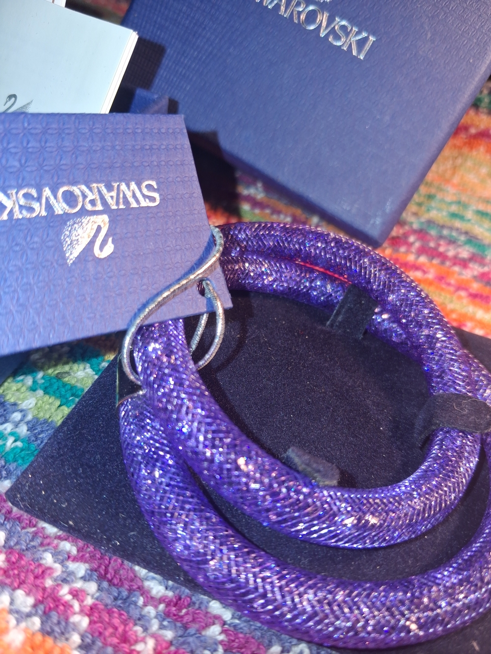 Swarovski Purple Crystal Stardust Double Wrap Bracelet / Necklace